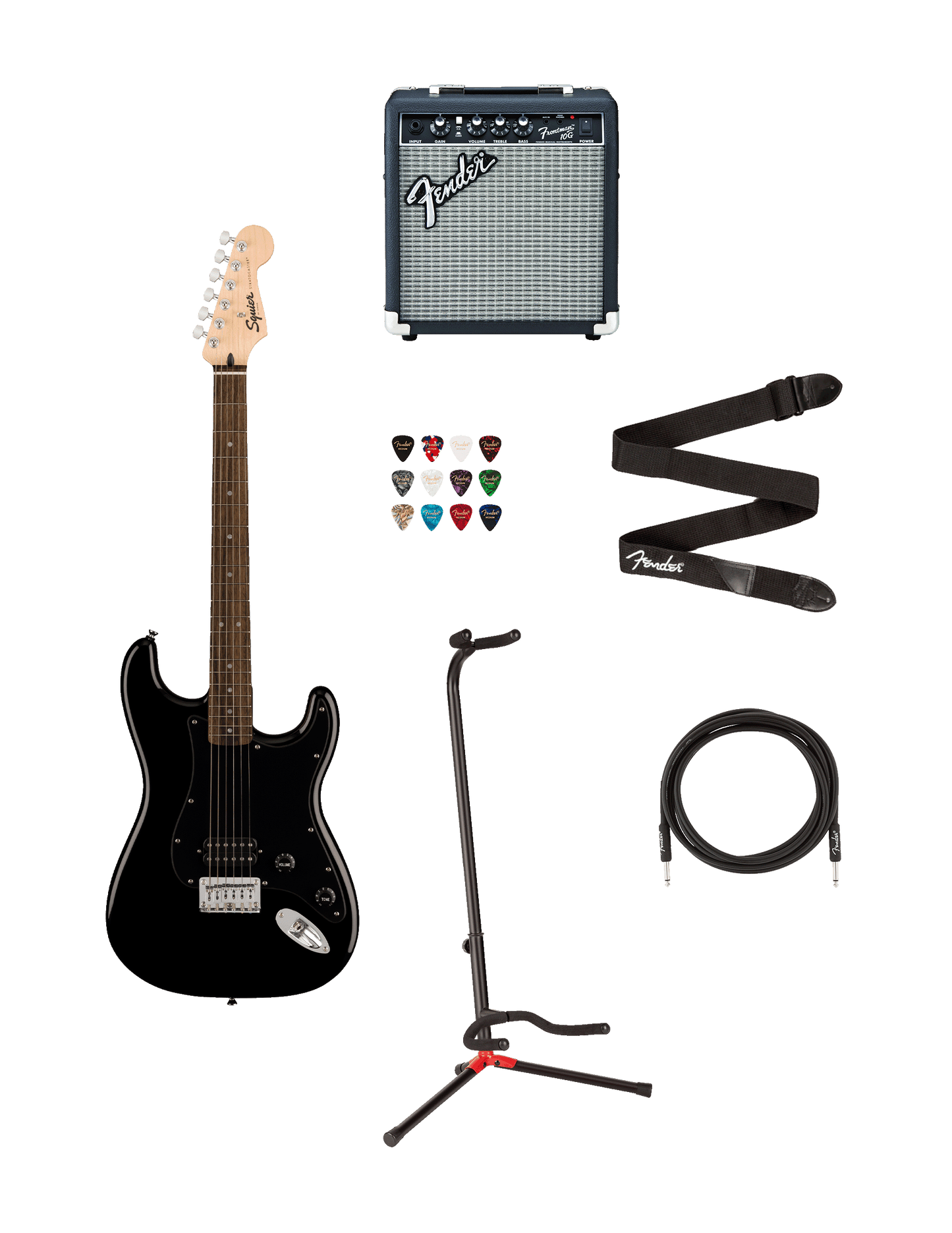 Squier Sonic Stratocaster HT H Bundle, Black