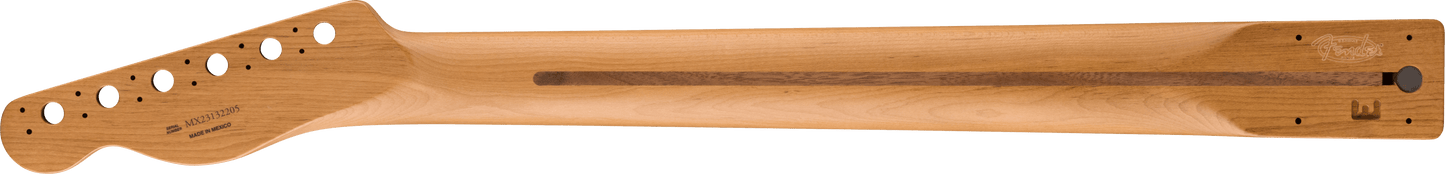 Satin Roasted Maple Telecaster Neck, 22 Jumbo Frets, 12", Flat Oval Shape