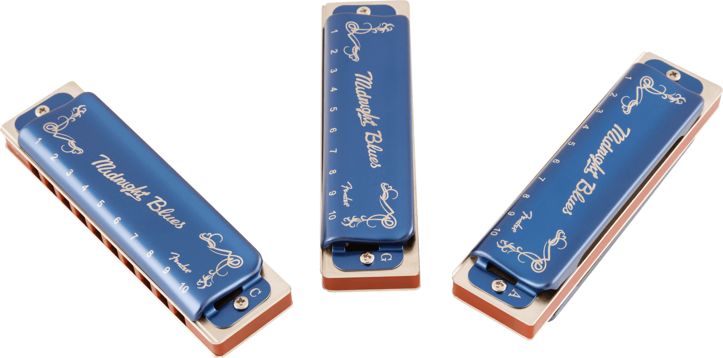 Fender® Midnight Blues Harmonicas - 3-Pack with Case