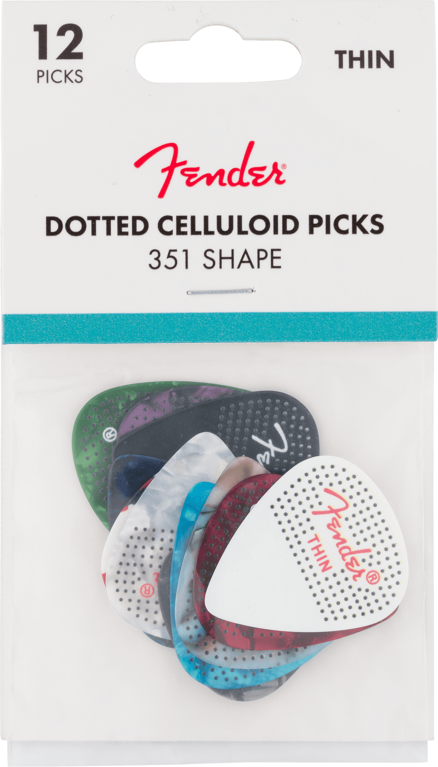 Dotted Celluloid Picks, 351 Shape - 12 Pack