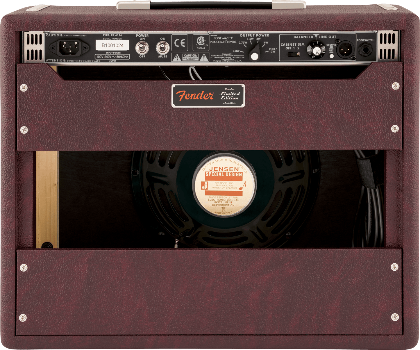 Limited Edition Tone Master Princeton® Reverb, Wine Wheat