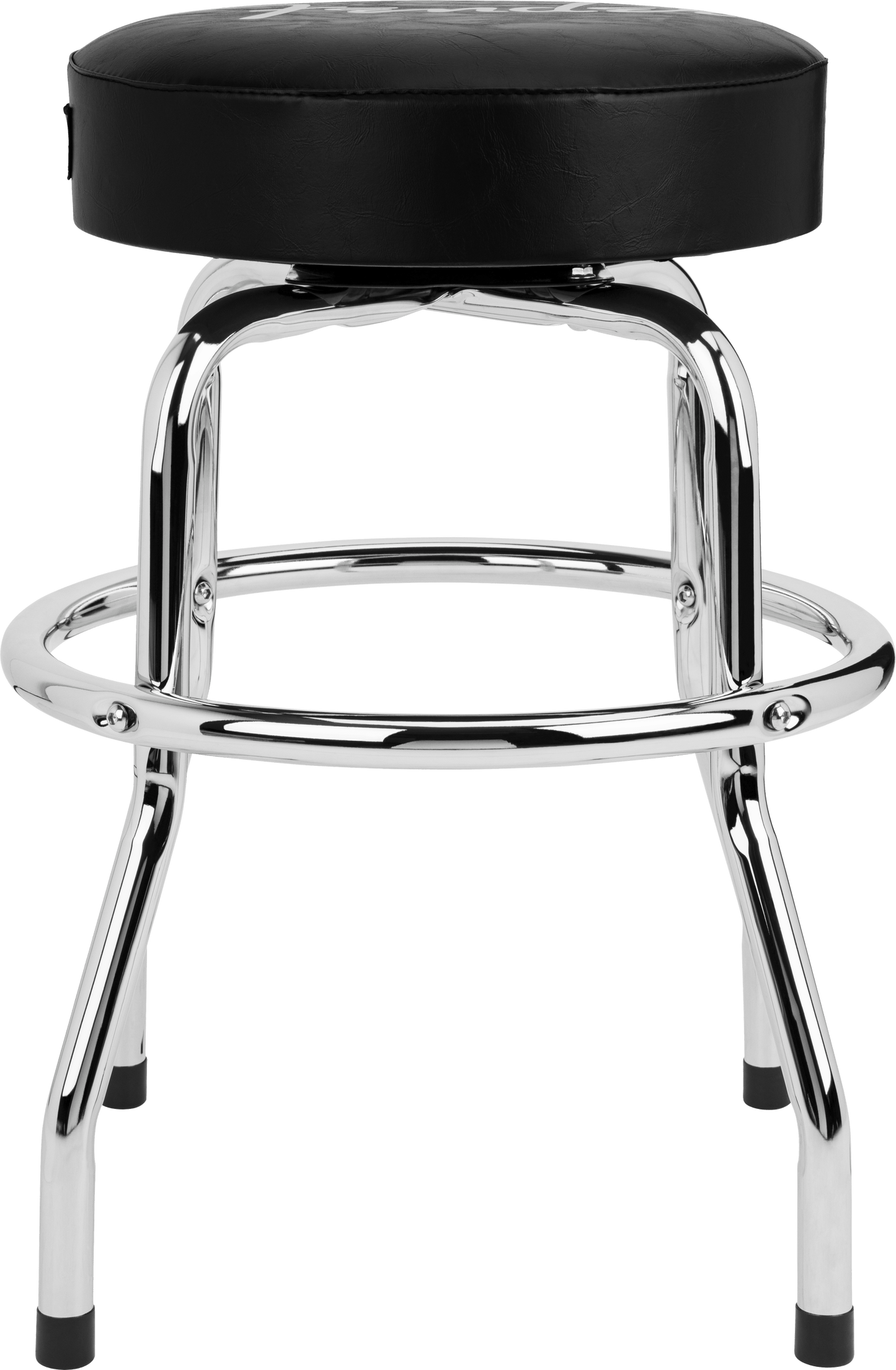 Fender® Spaghetti Logo Pick Pouch Barstool, Black and Chrome