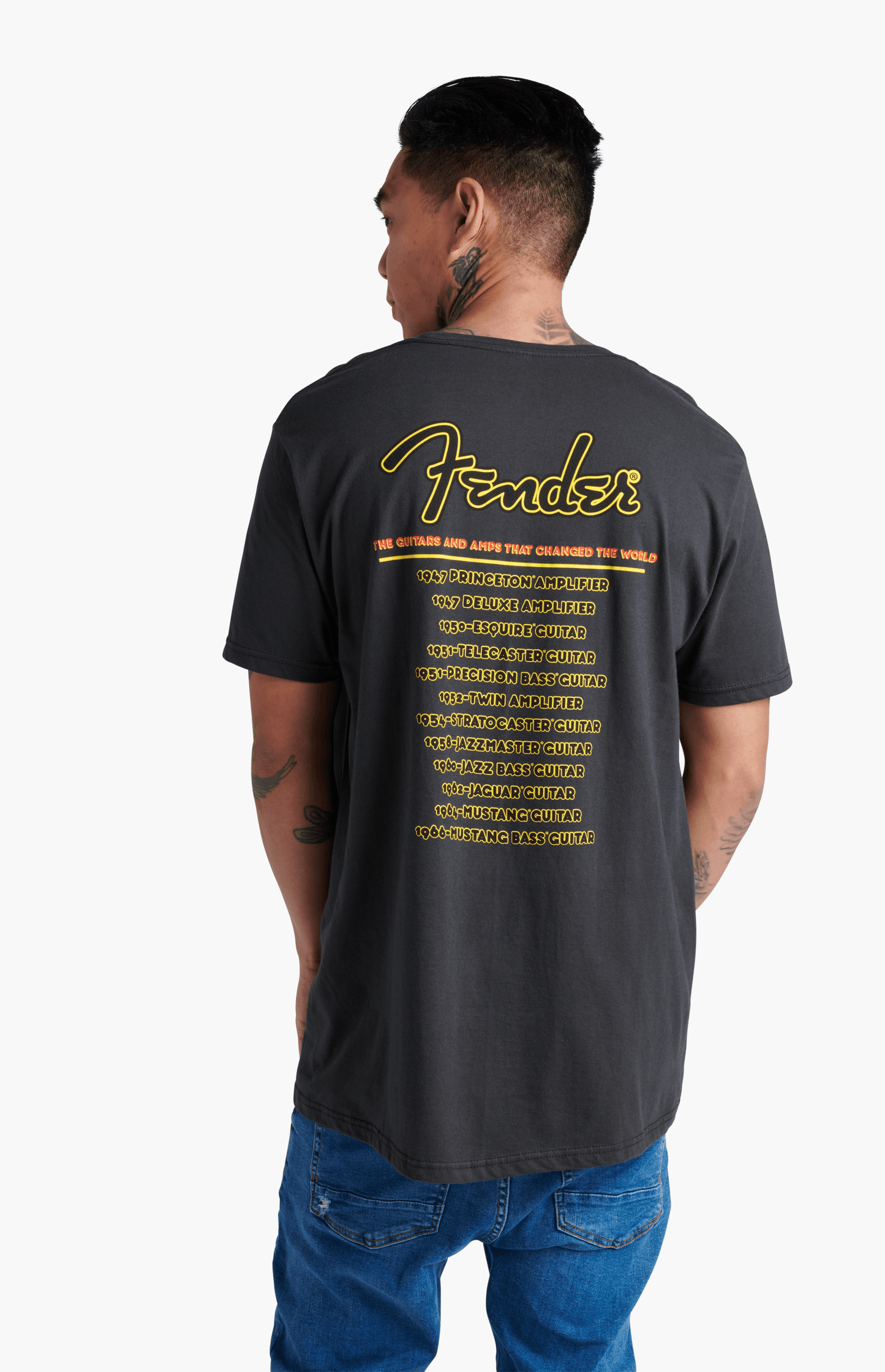 Fender® World Tour T-Shirt, Neon Black